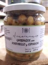 Garbanzos con espinacas y champiñones